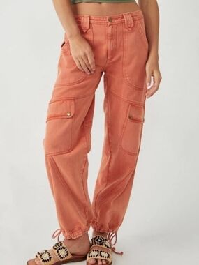 Pol Rust Cargo Jogger Pants - Women's  Large Casual Utility Rust Color
